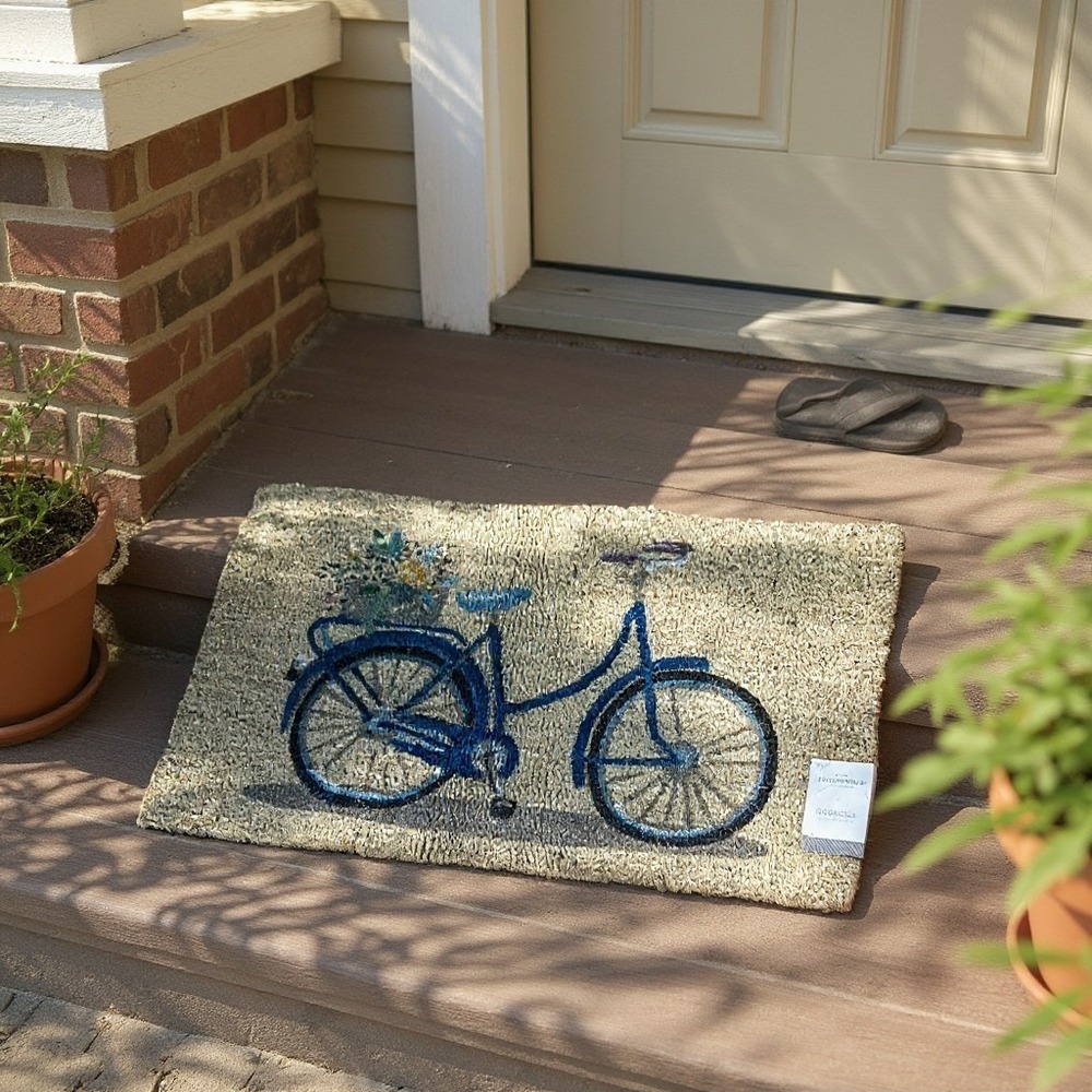 Threshold Doormat Unisex 18x30 Tan Brand New Spring Bicycle Coir Rubber Back